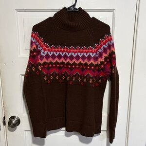 Lou & Grey Multicolor Fair Isle Turtleneck Sweater